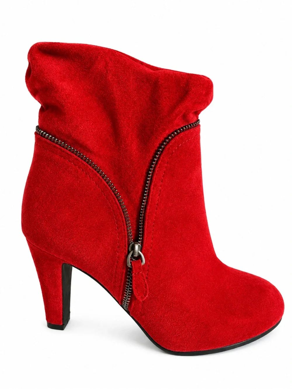 Women’s Red Suede Over-the-Knee Slouch Boots